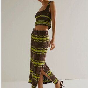 Free People Beach Donni Sweater Crochet Skirt and Top Set